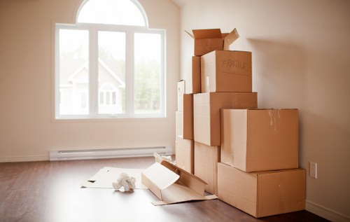 Unloading and placing office items at a new premises in St Johns Wood