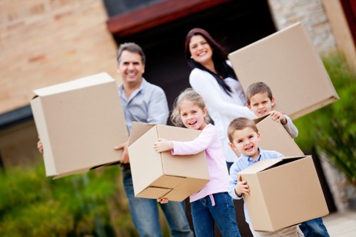 Local removals van positioned for a same day move near St Johns Wood apartments
