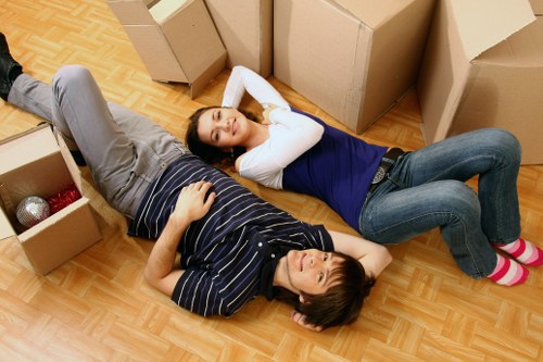 Moving day logistics for a St Johns Wood home relocation with boxes and furniture