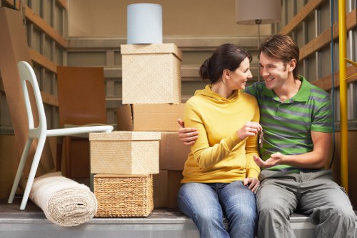 Packing and organising belongings before using storage in St Johns Wood