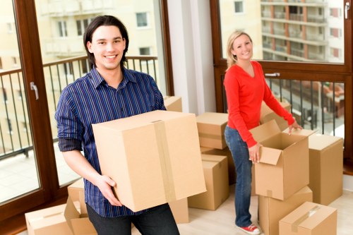 Preparation checklist and packing materials for an office move in St Johns Wood